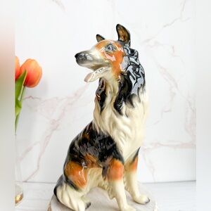 Vintage West German Glazed Ceramic Dog Statue
